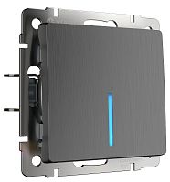 Выключатель с подсветкой без рамки Werkel 1-кл. графит рифленый картинка